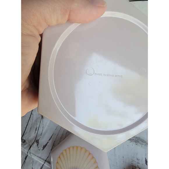 VTG 80s Set of Purple Nesting Jewelry Trinket Boxes Seashell Graphic - Picture 8 of 12